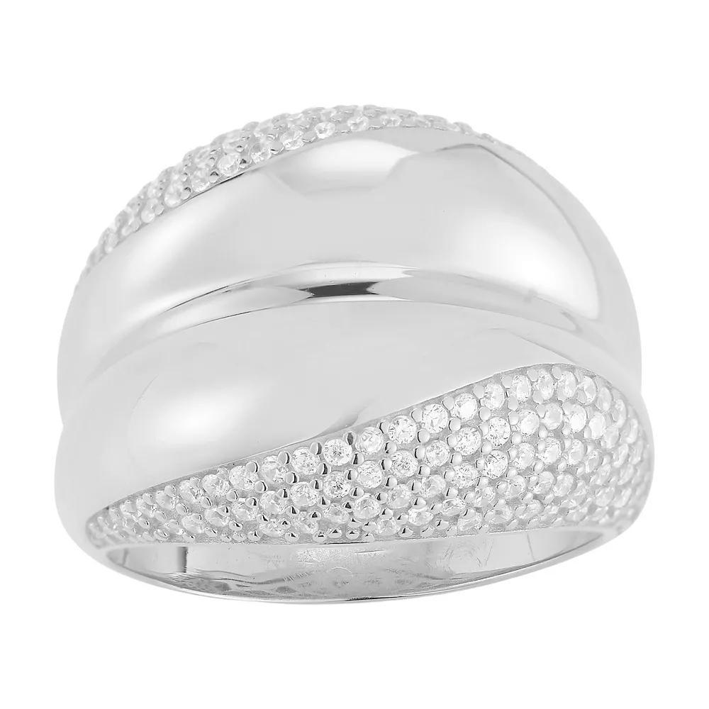 Sunkissed Sterling Cubic Zirconia Bold Dome Ring, Women's, Size: 7, Silver Tone Product Image