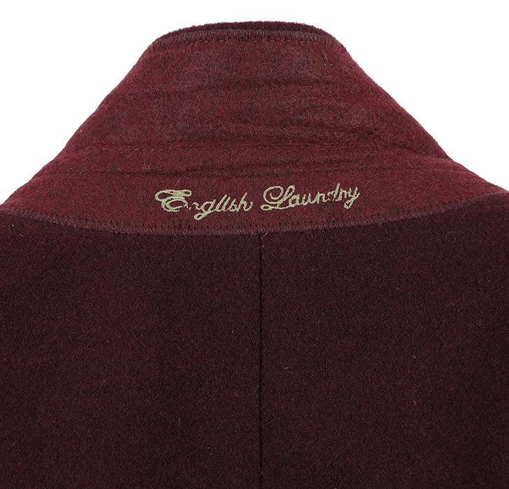 English Laundry Burgundy Fall/Winter Essential Slim Fit Overcoat Wool Blend Product Image