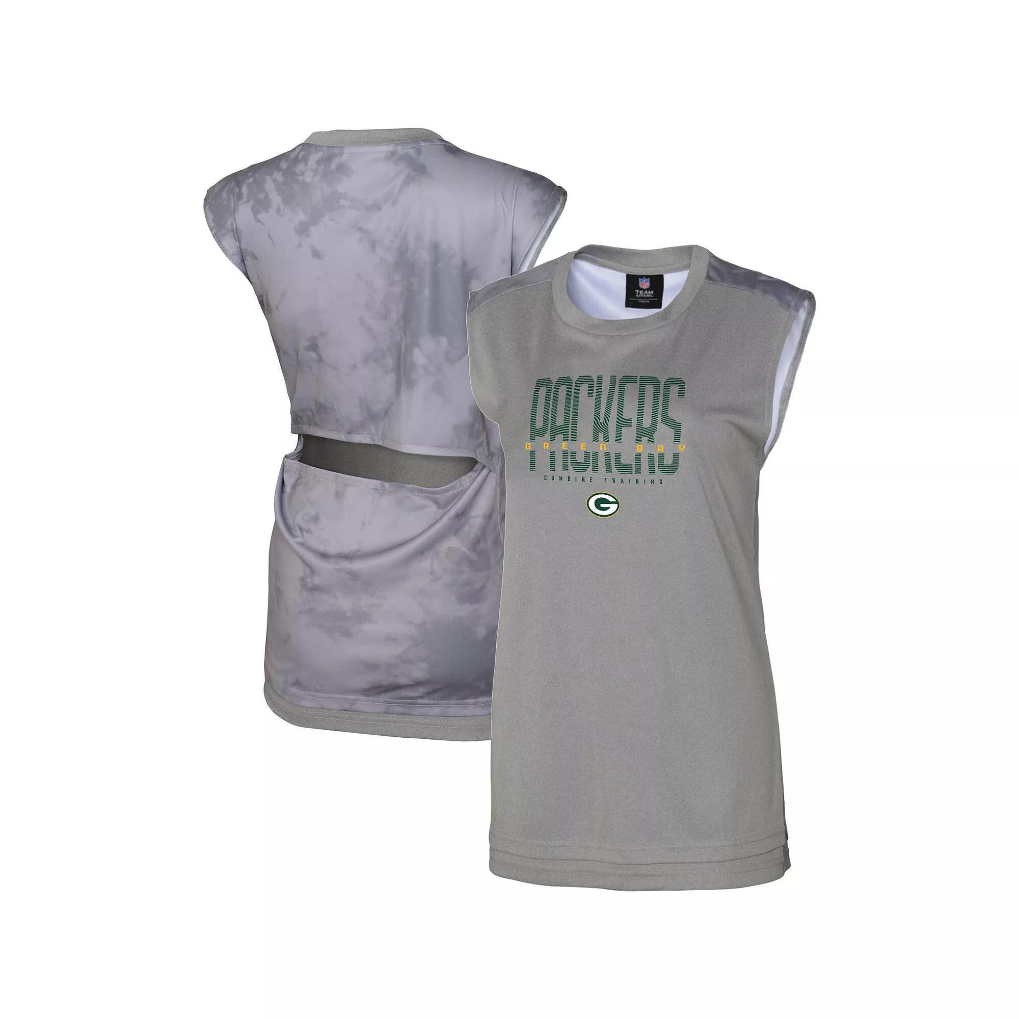 Women's Gray Green Bay Packers No Sweat Tank Top, Size: Small, Grey Product Image