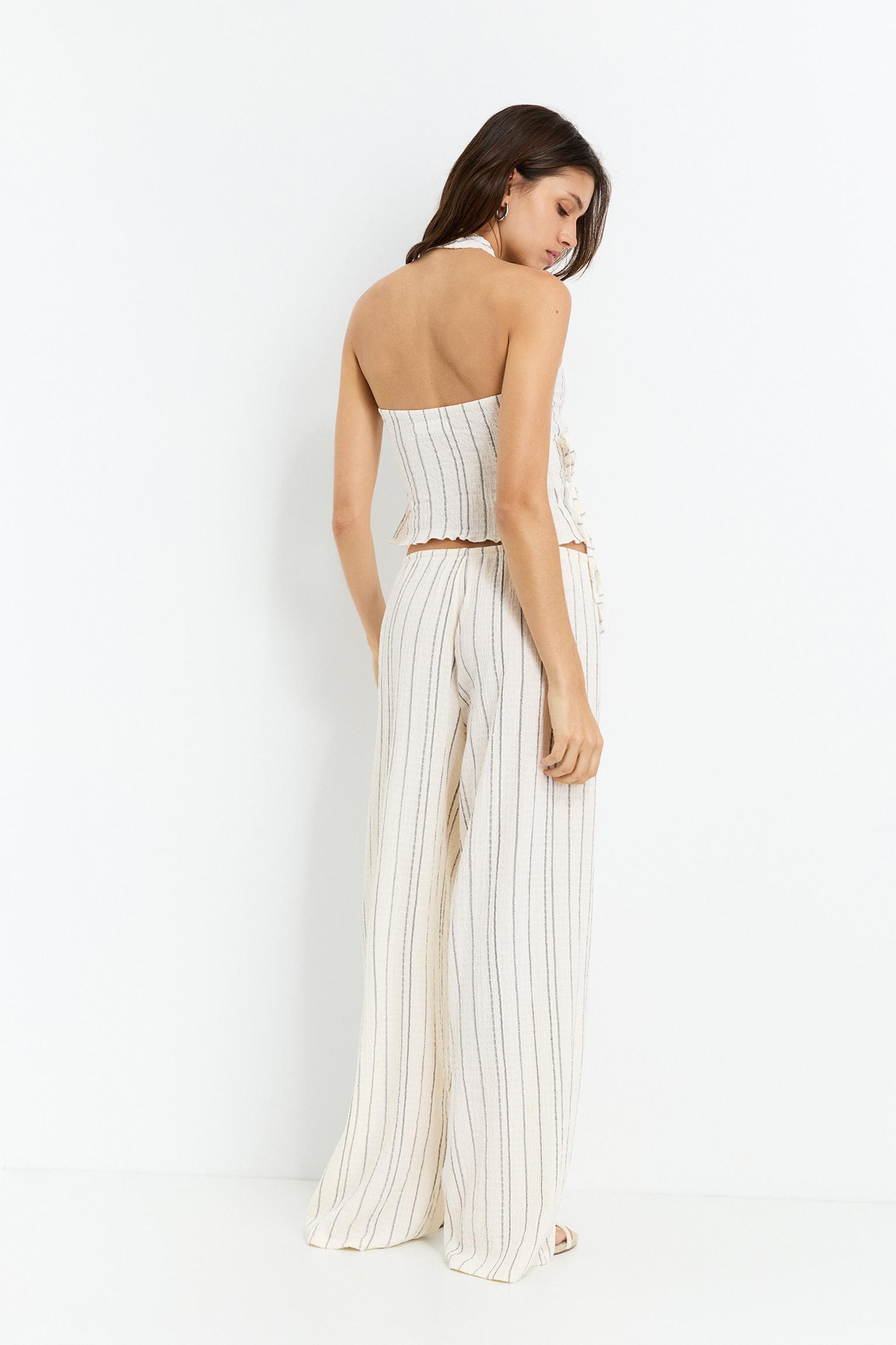 Striped crepe top Product Image