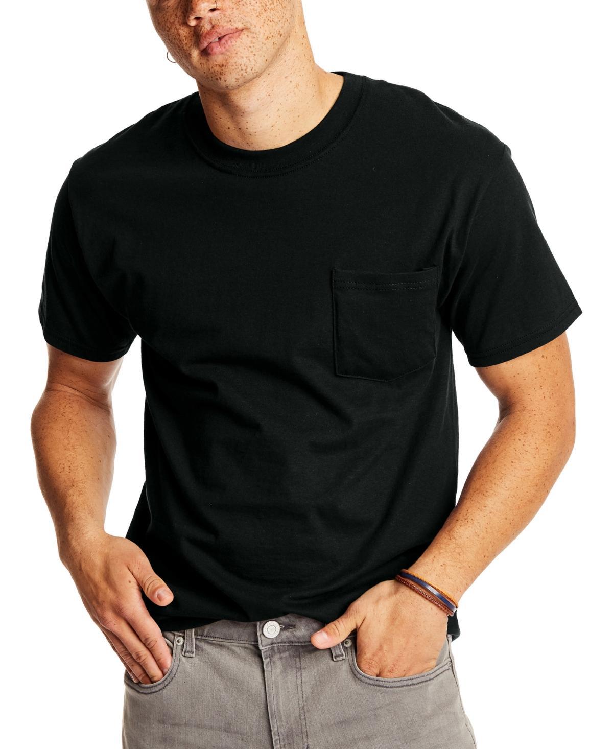 Men's Hanes® Beefy-T 2-Pack Pocket T-Shirt, Size: XL, Blue Product Image