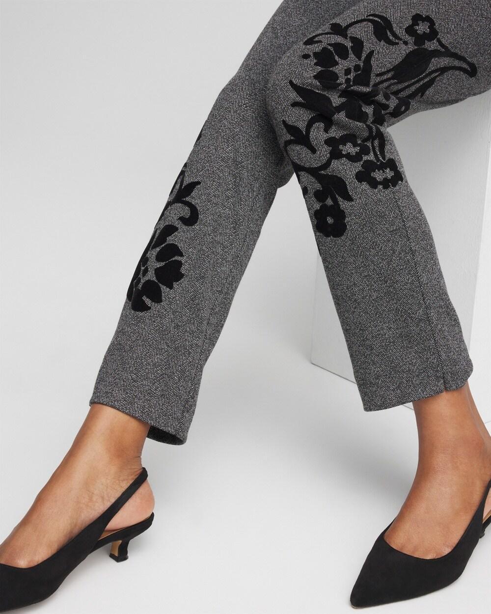 Juliet Flocked Menswear Ankle Pants Product Image