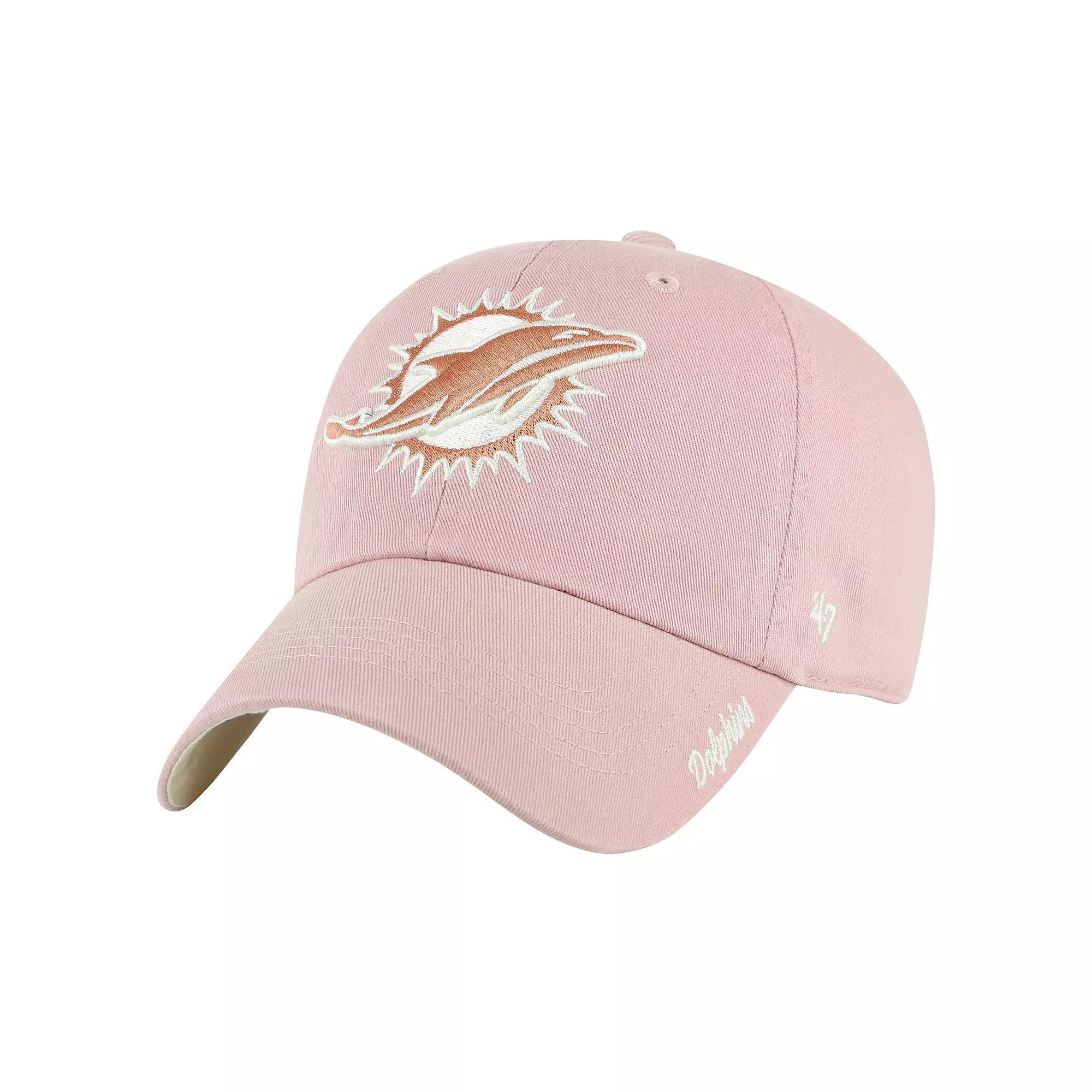 Womens 47 Miami Dolphins Ballpark Cheer Dusty Rose Clean Up Adjustable Hat Product Image