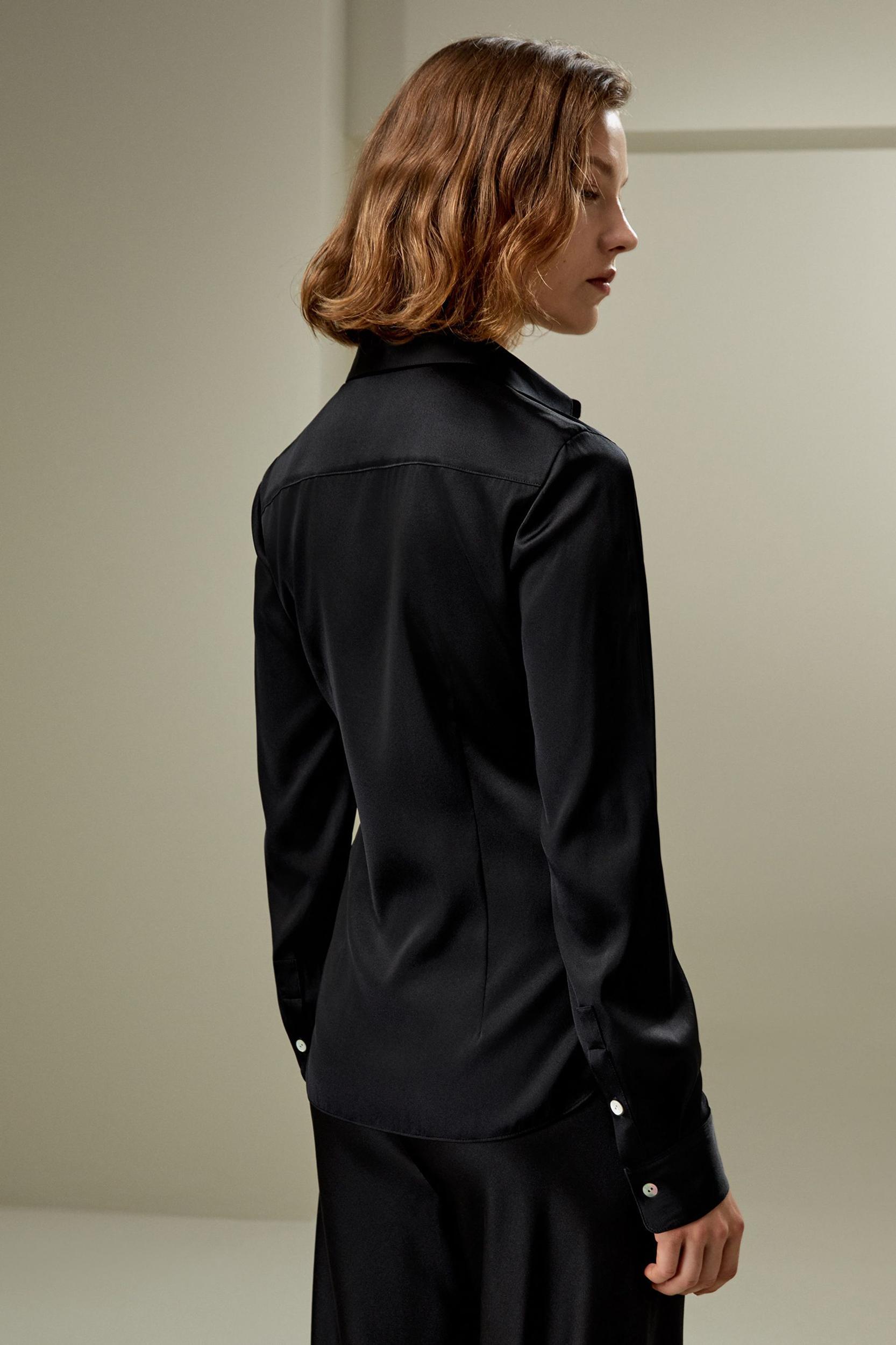 Elegant Silhouette Silk Shirt Product Image