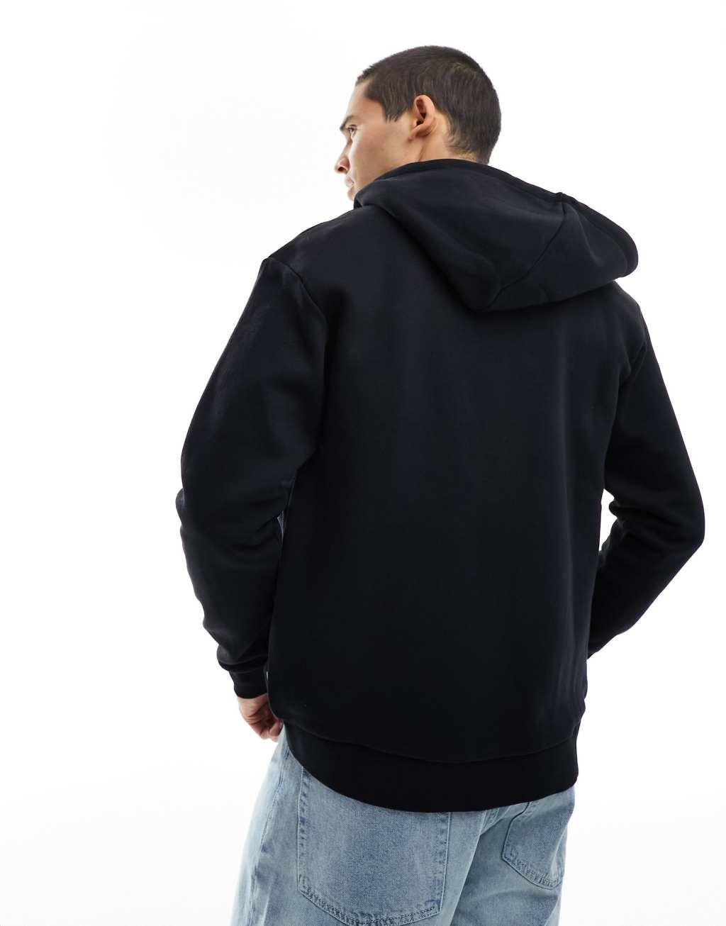 Jack & Jones oversized zip through hoodie in black Product Image