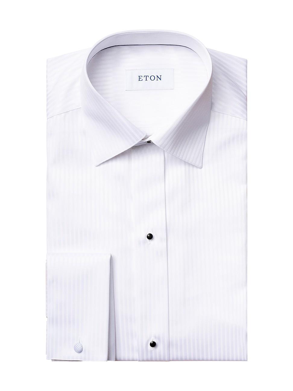 Contemporary-Fit Tonal Satin Striped Formal Shirt Product Image