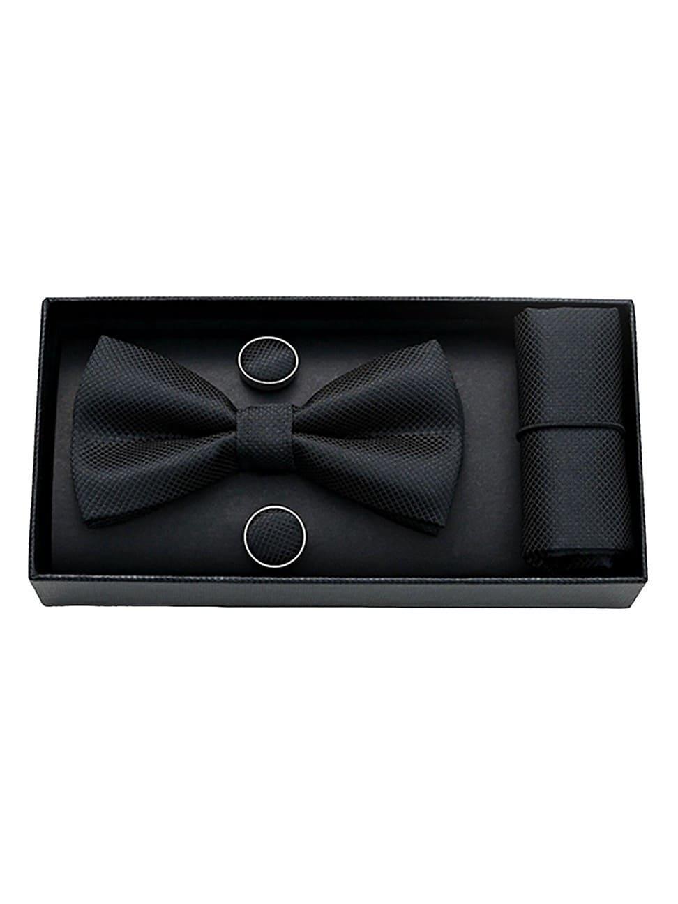 Mens Crosshatch Bow Tie Set Product Image