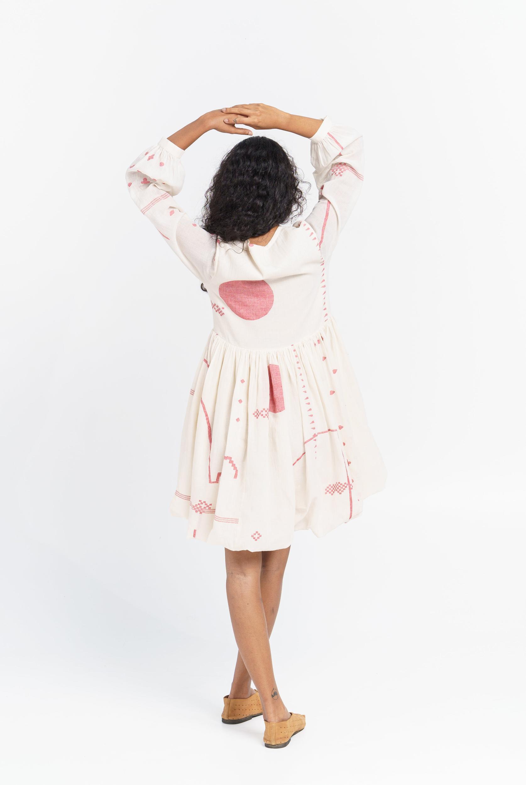 Fit and flare gathered dress Product Image