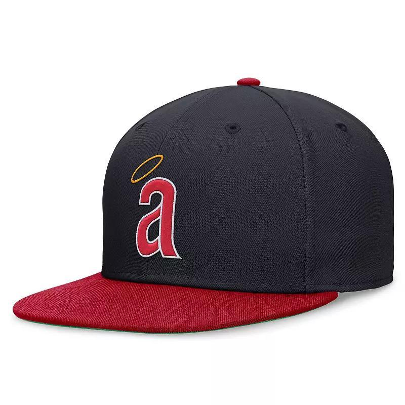 Men's Nike Navy/Red California Angels Rewind Cooperstown True Performance Fitted Hat, Size: 7 1/2, Mlb Blue Product Image