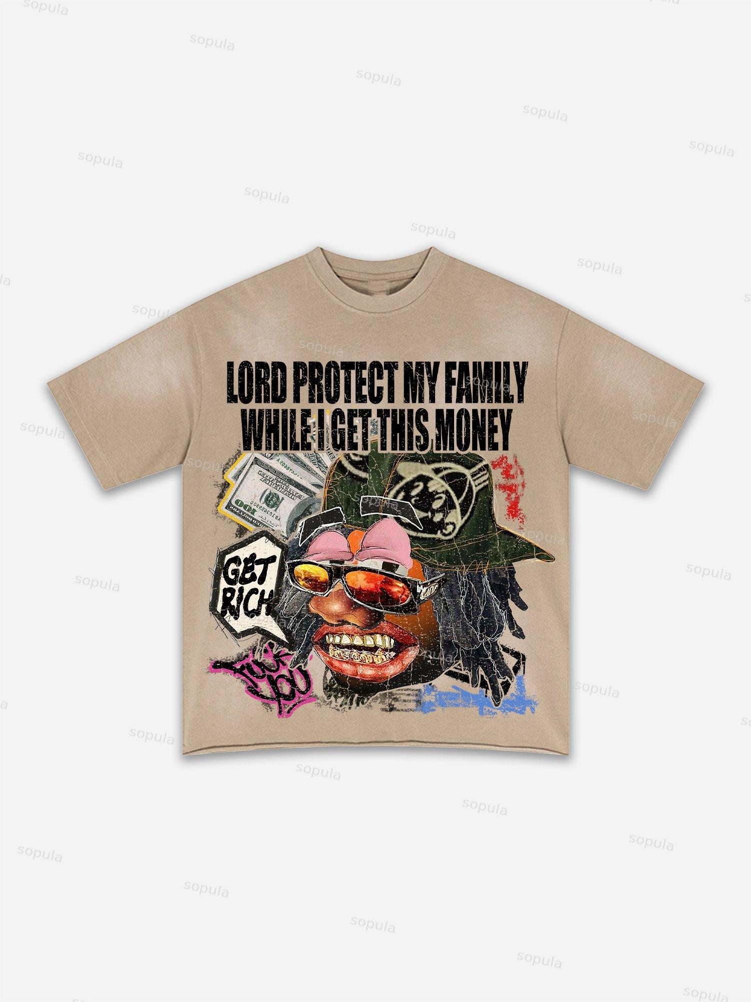 Lips Graphic Print Washed T-shirt Product Image