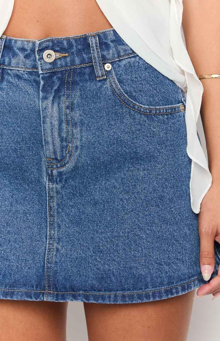 Raquelle Mid Wash Denim Mini Skirt Girls Product Image