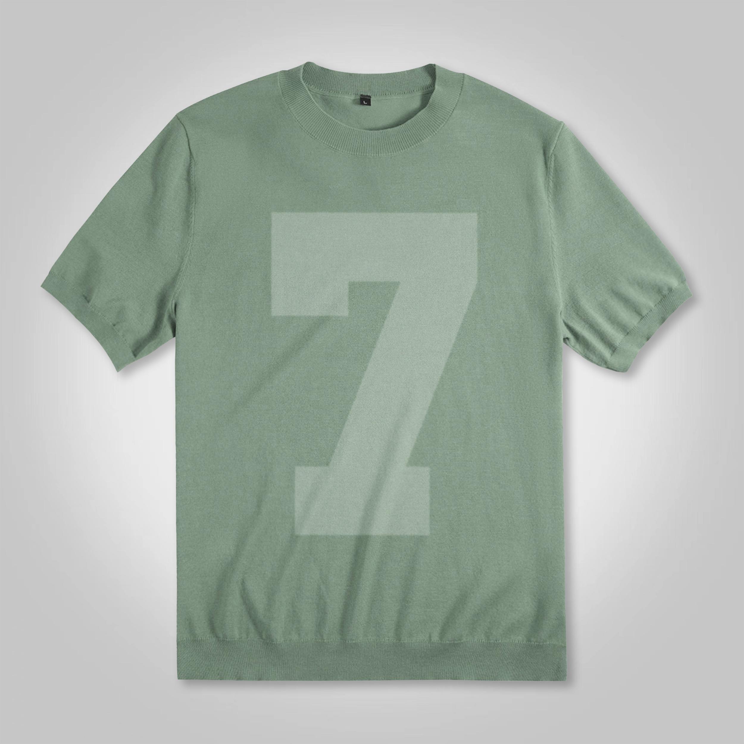 Sopula Figure Of The Letter No. 7 Graphic Cotton Knitted T-Shirt Product Image
