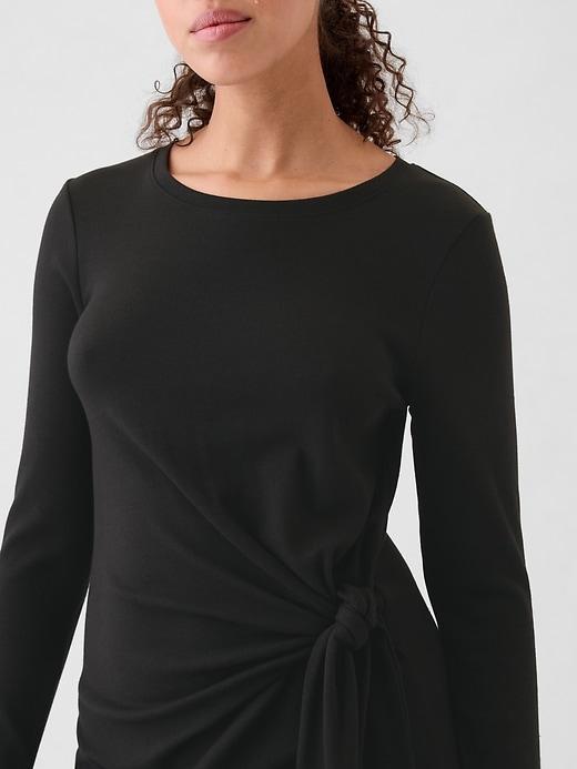 Modern Rib Tie-Knot Midi Dress Product Image
