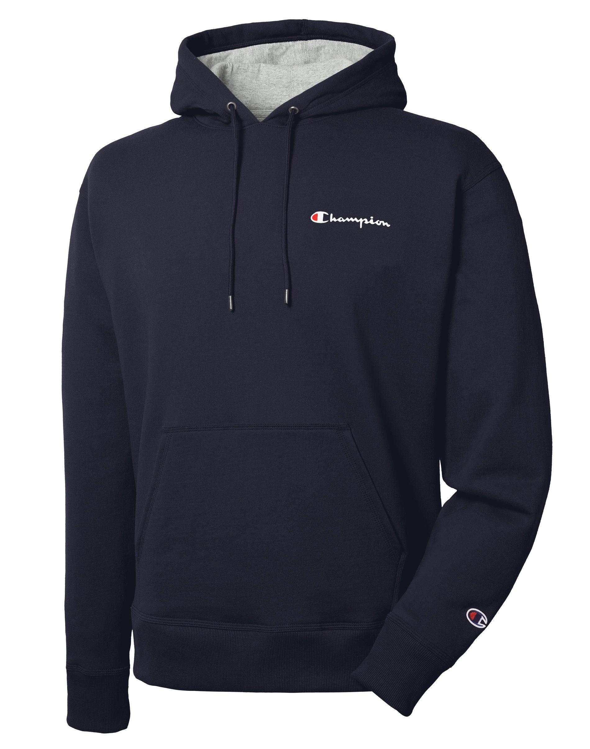 Mens Champion Powerblend Hoodie, Classic Script Logo Road Sign Green 2XL Product Image