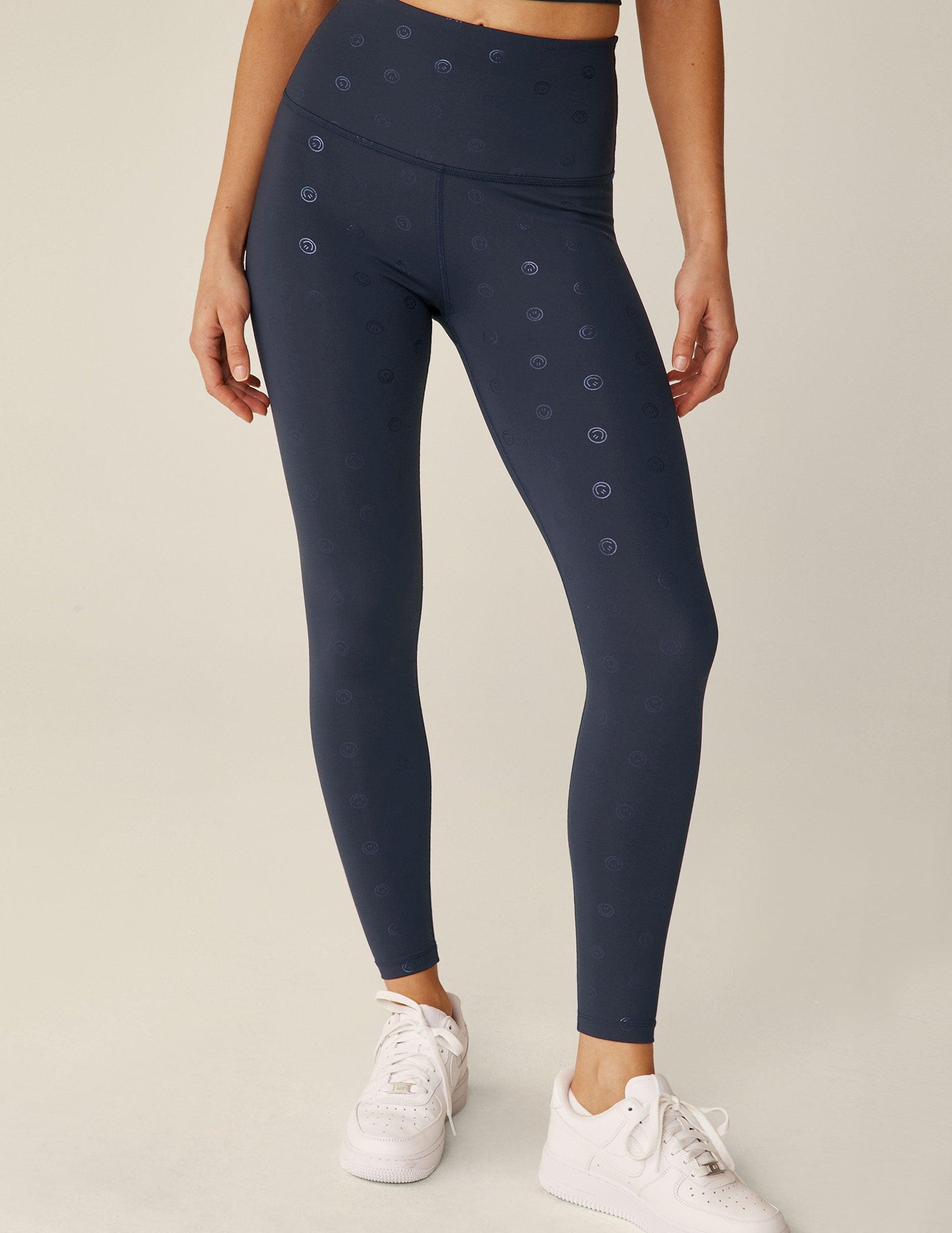 Navy Happy Face PowerShine High Waisted Midi Legging Product Image