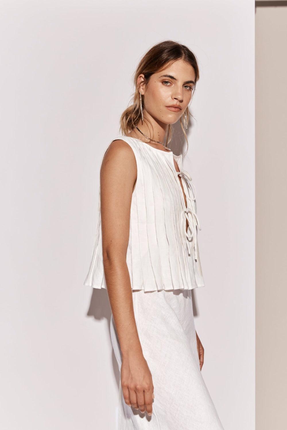 Valeria Linen Top White Product Image