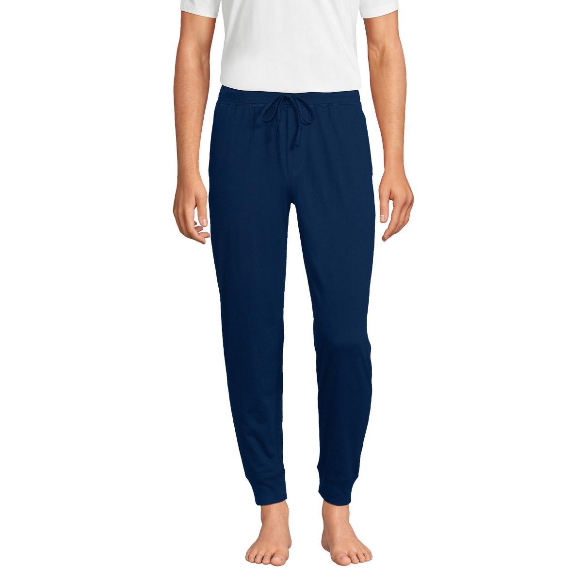 Men's Lands' End Knit Jersey Joggers, Size: Medium, Pale Grey Blue Product Image