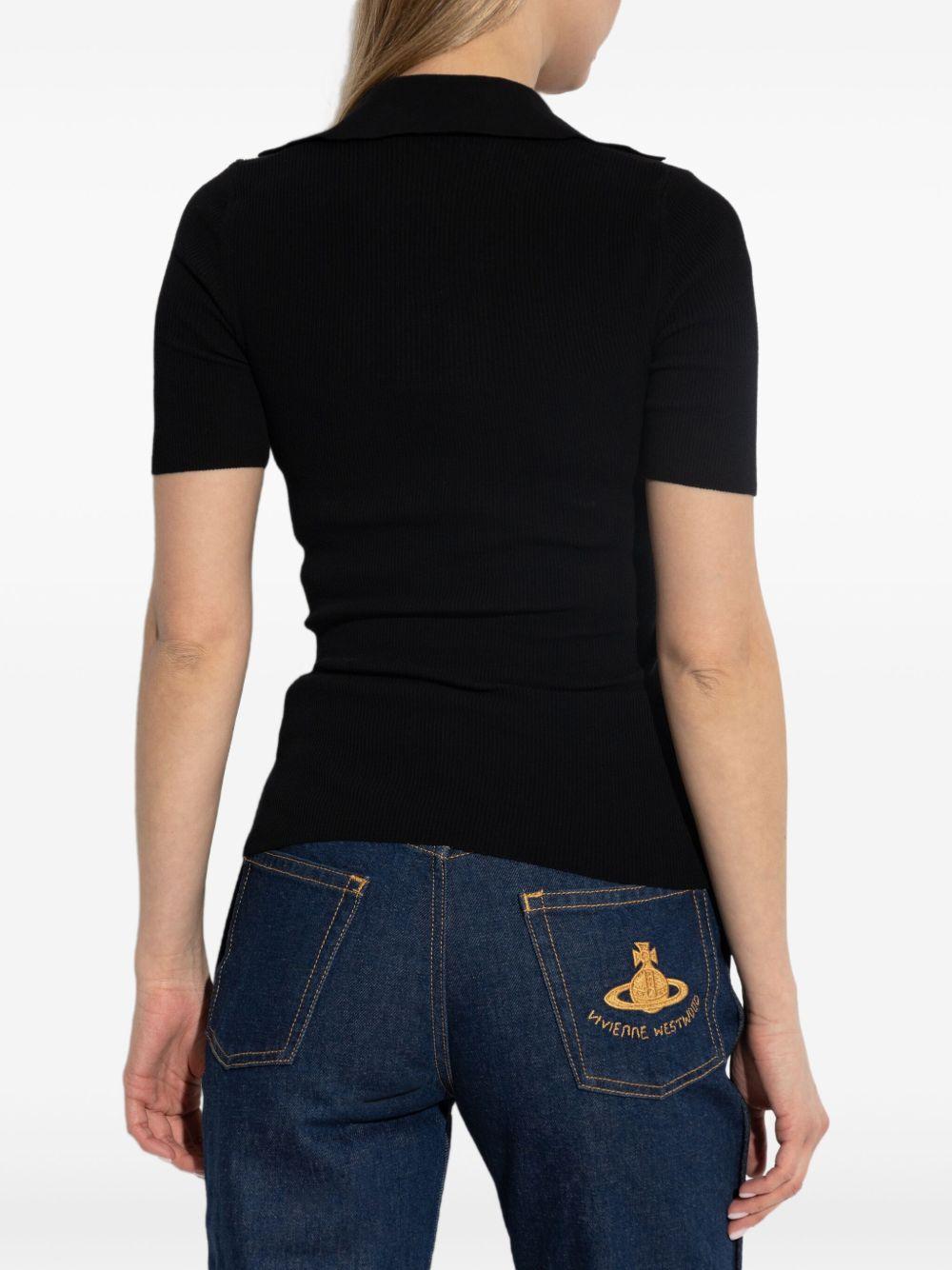 Marina ribbed polo top Product Image