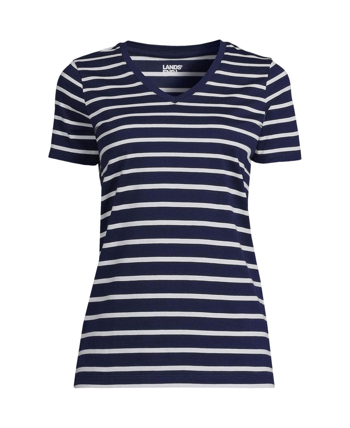 Womens Lands End Relaxed-Fit Supima Cotton V-Neck Tee Product Image