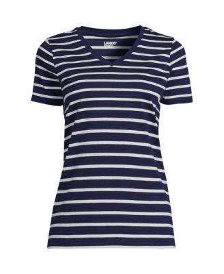 Womens Lands End Relaxed-Fit Supima Cotton V-Neck Tee Product Image