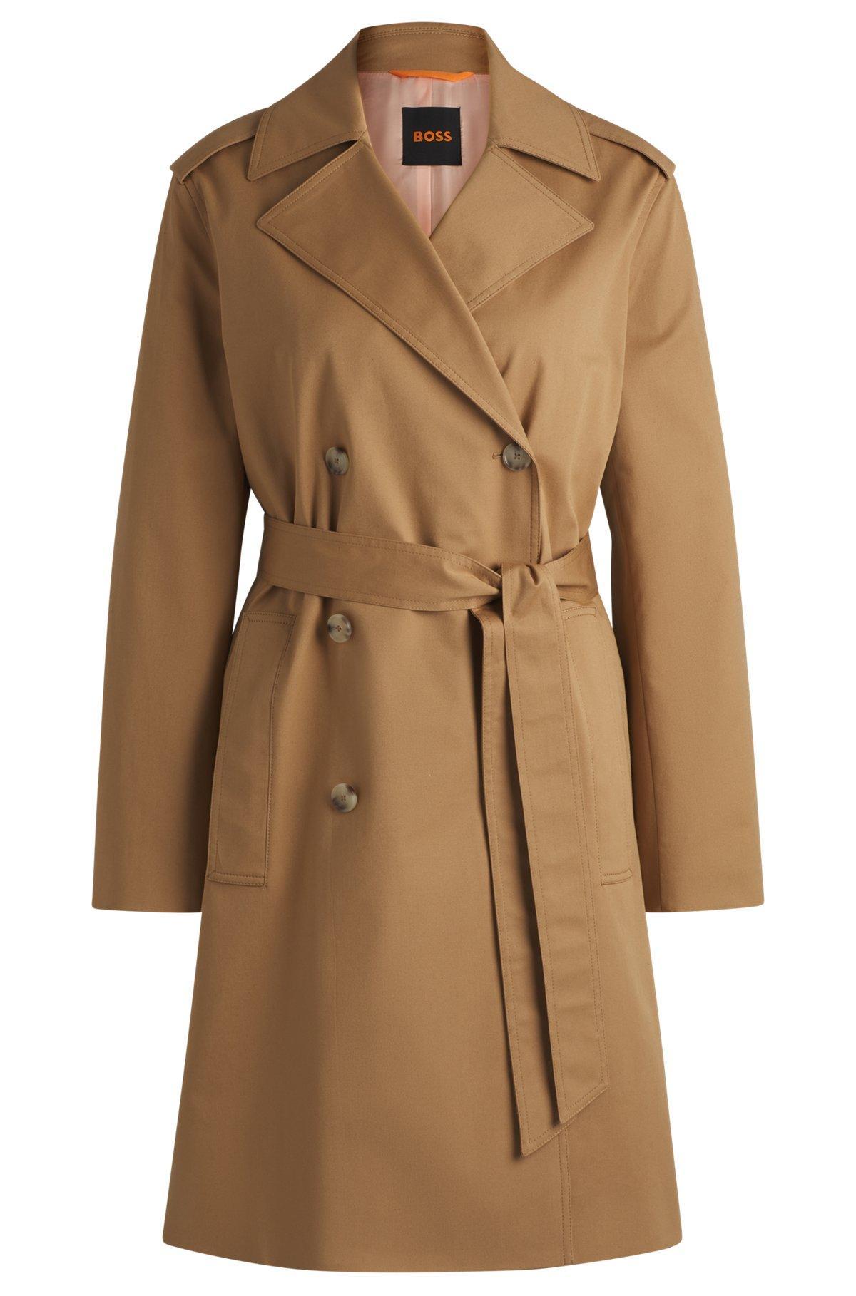Water-repellent trench coat in stretch-cotton gabardine Product Image