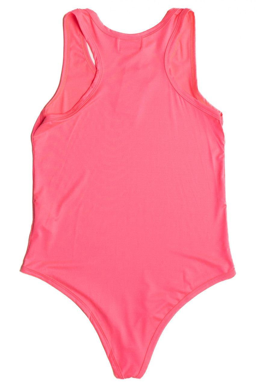 Neon Pink Solid Racerback Bodysuit Product Image