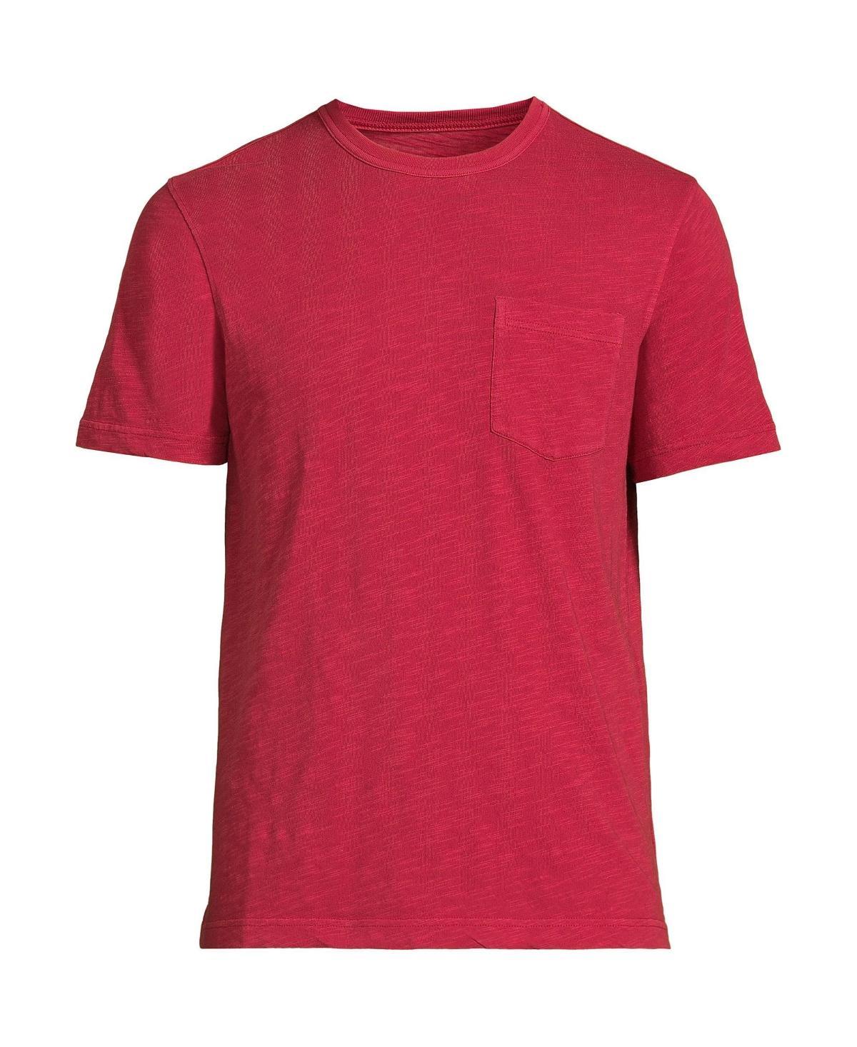 Mens Lands End Short Sleeve Pocket Tee Deep Blue Product Image