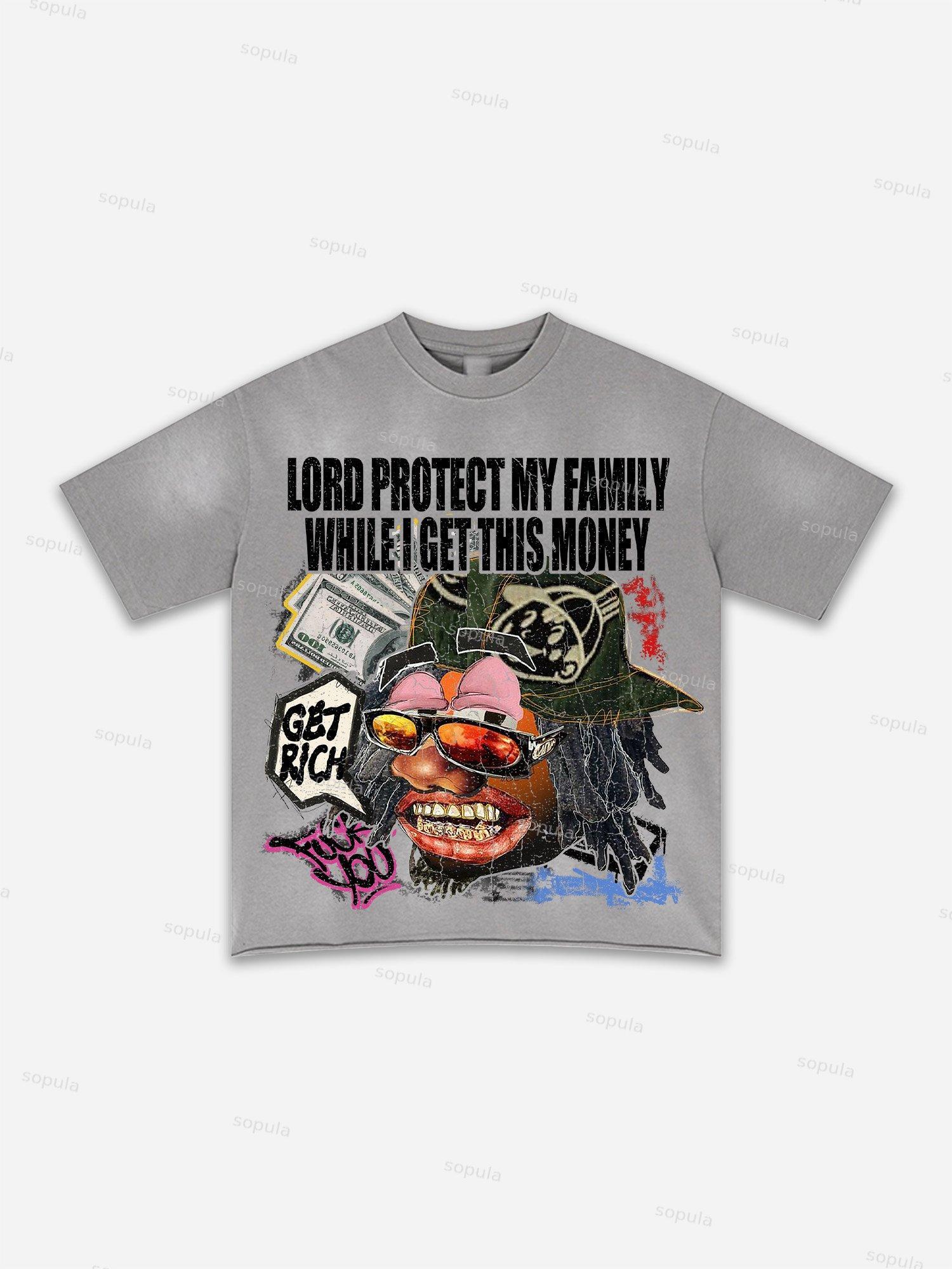 Lips Graphic Print Washed T-shirt Product Image