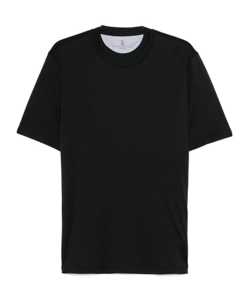 BRUNELLO CUCINELLI Layered Silk-blend T-shirt In Blue Product Image