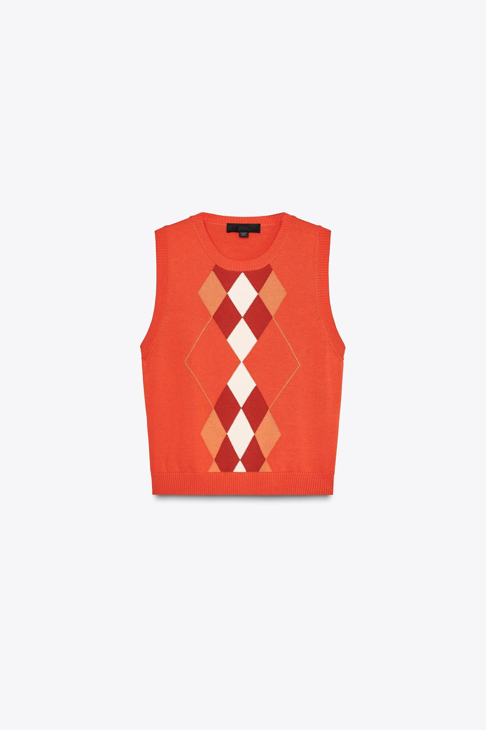 DIAMOND KNIT VEST TOP Product Image