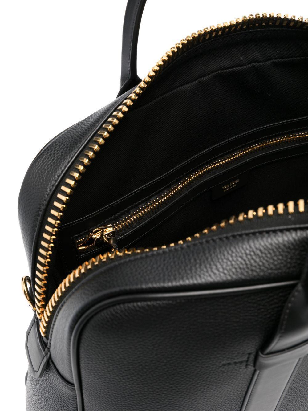 zipped leather briefcase Product Image