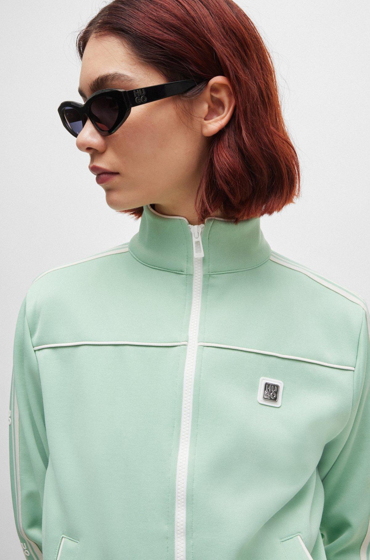 Loose-fit jersey jacket with stacked logo Product Image