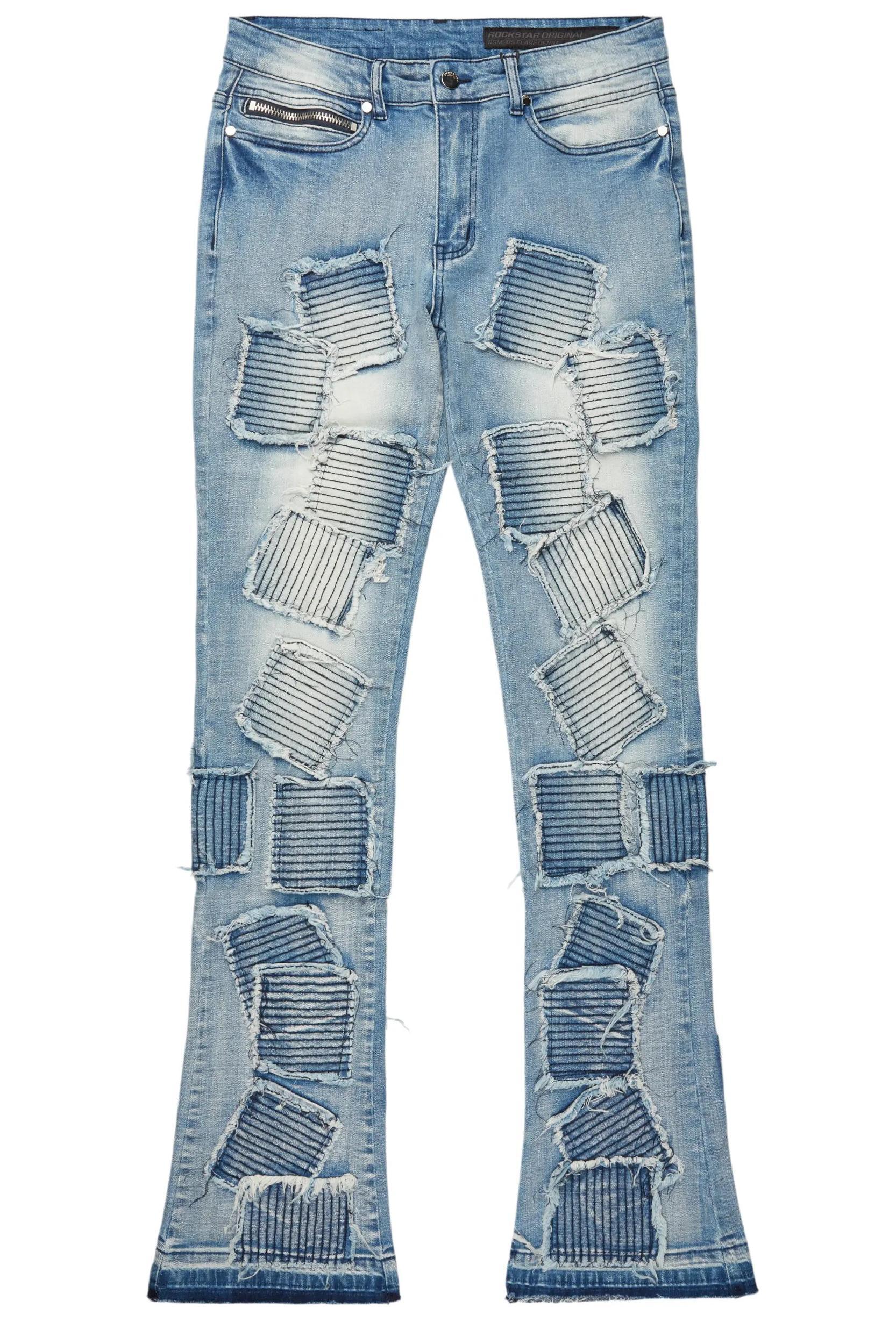 Gawel Blue Stacked Flare Jean Male Product Image