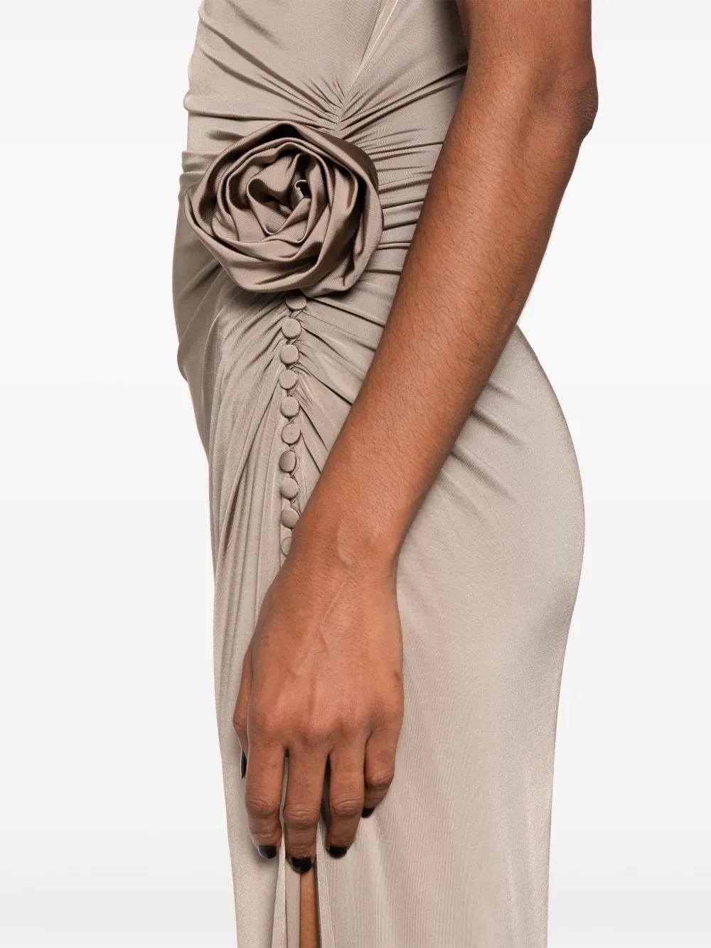 floral-appliqué jersey midi dress Product Image