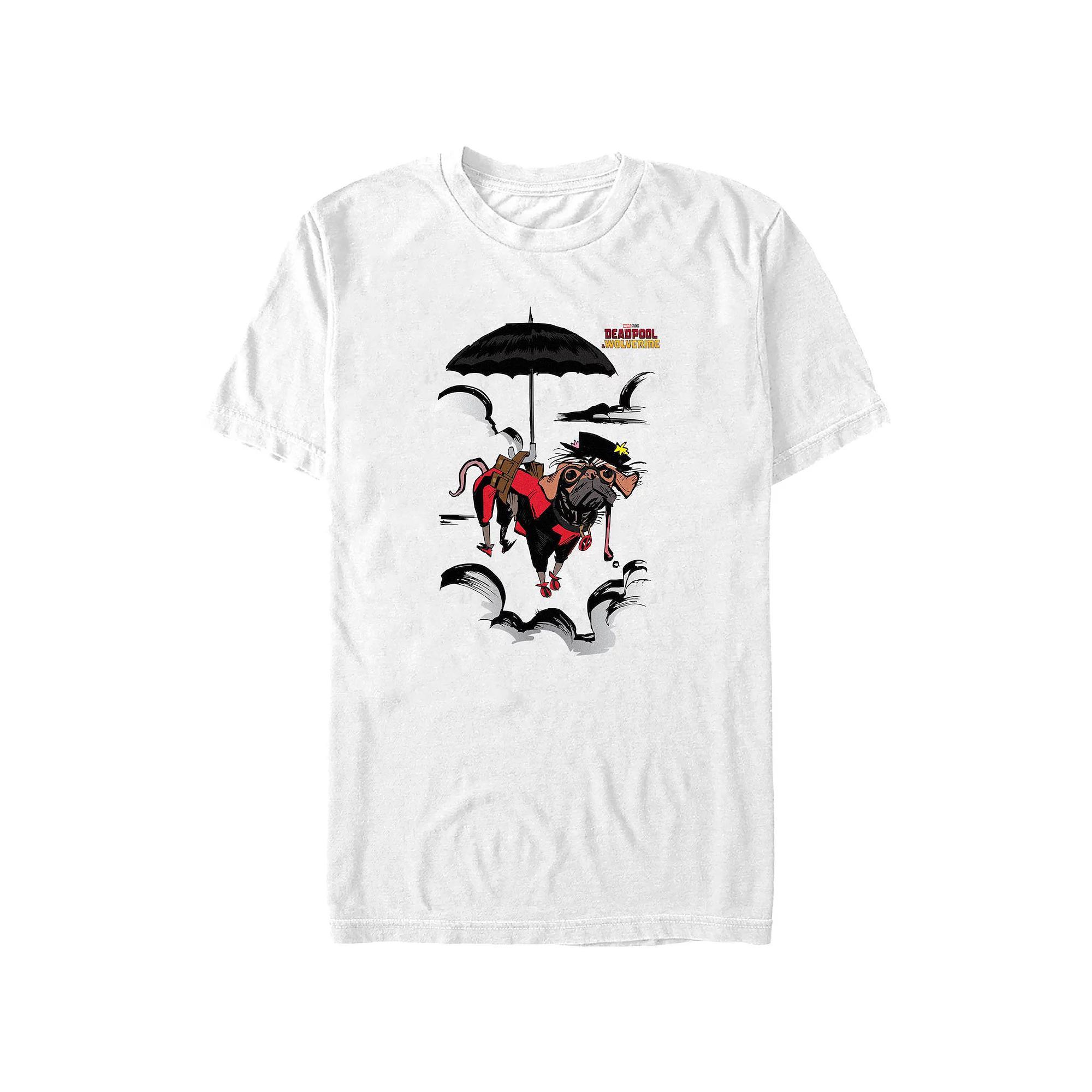Big & Tall Marvel Deadpool & Wolverine Dogpool Flying Graphic Tee, Men's, Size: 5XB, White Product Image