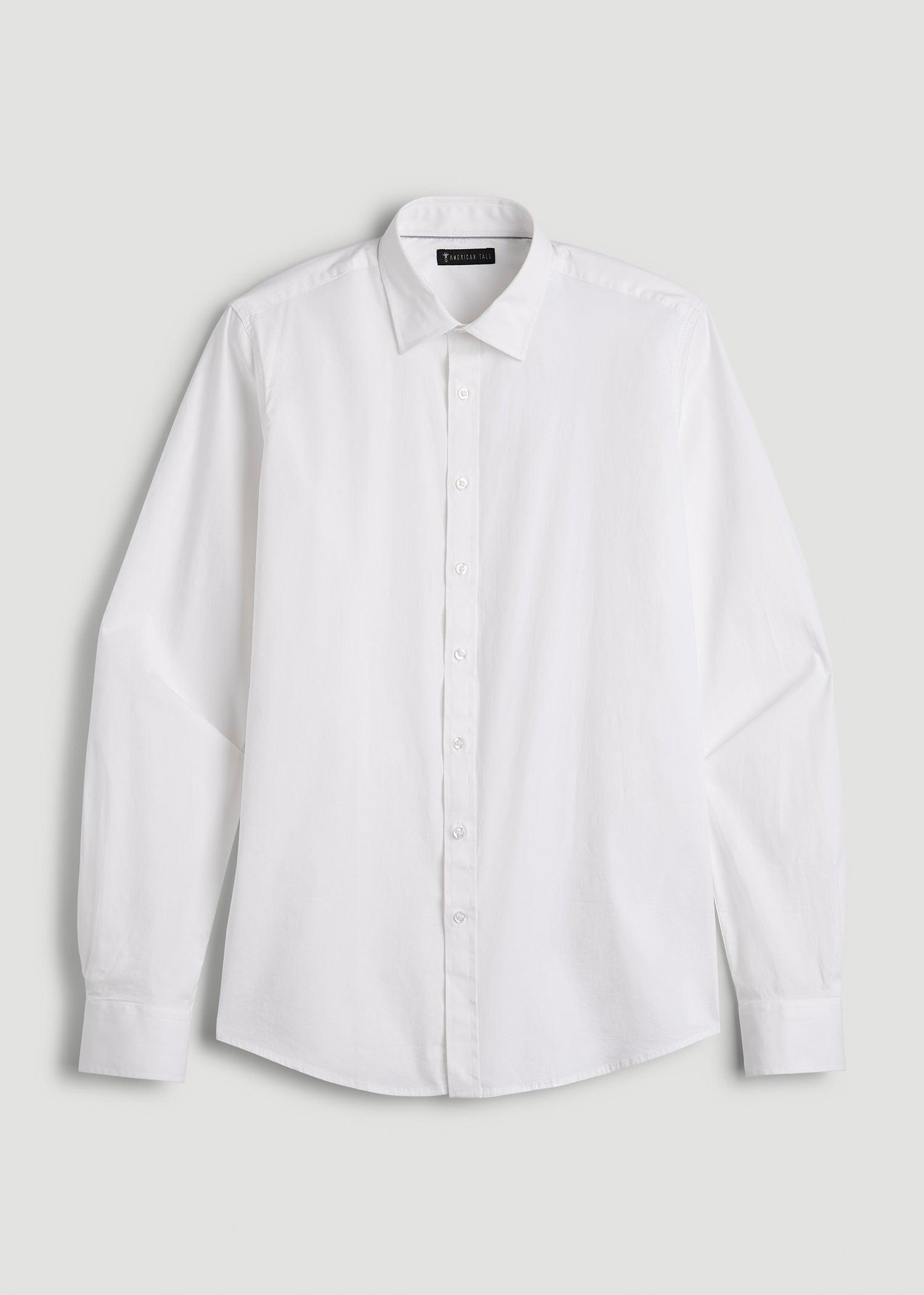 Oskar Button-Up Dress Shirt for Tall Men in Bright White Product Image