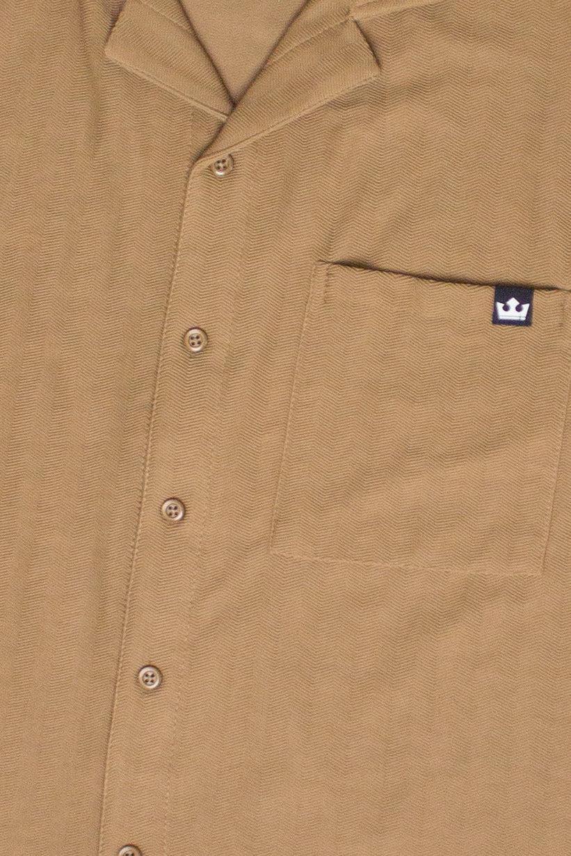 Micro Herringbone Knit Button Up Shirt Product Image