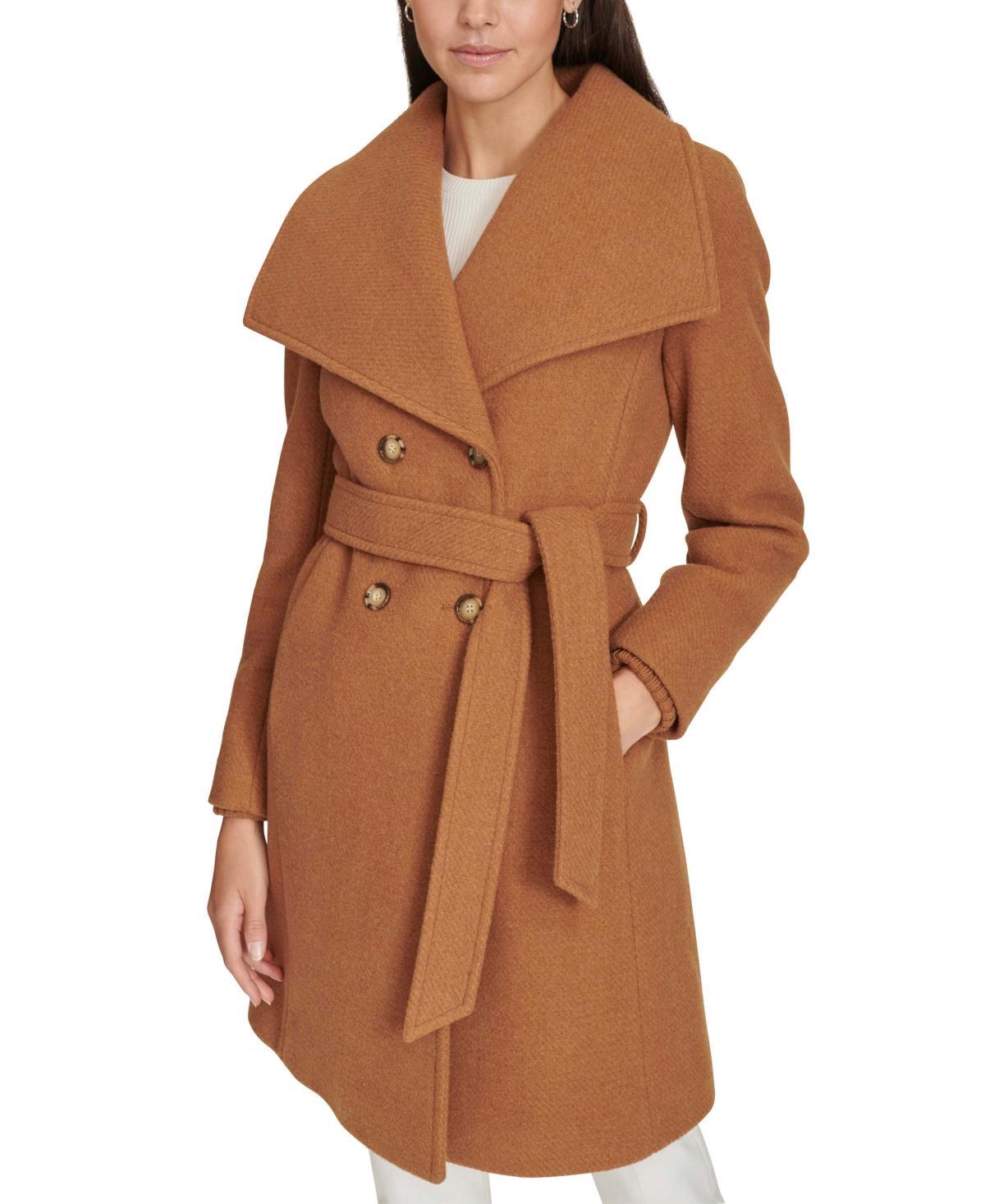 Calvin Klein Womens Double-Breasted Belted Coat Product Image