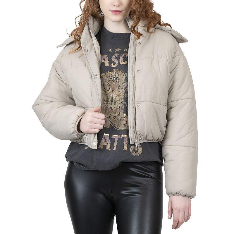 Junior's Coffee Shop Marshmallow Puffer Jacket, Women's, Size: XL, Matte White Product Image
