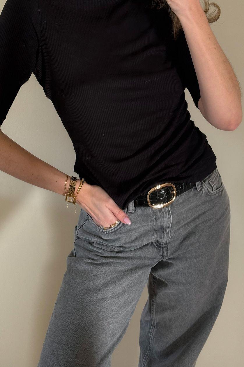Squared Buckle Croc Belt Product Image