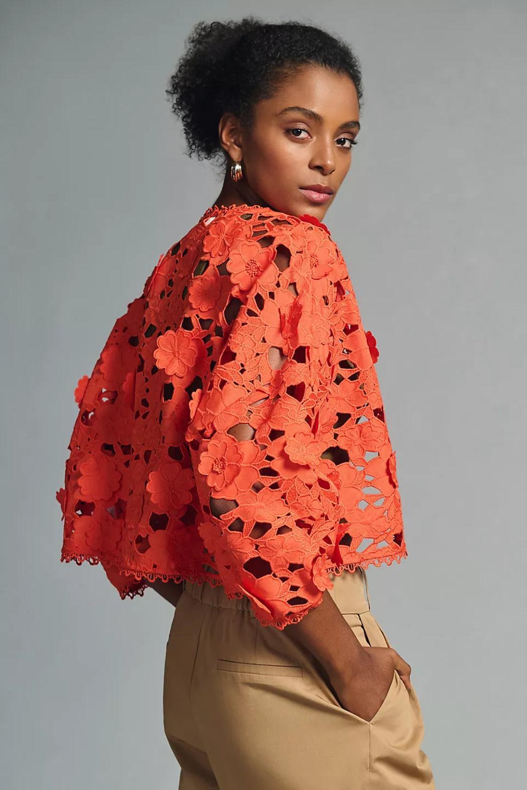 Floral Lace Cut Out Bolero Product Image