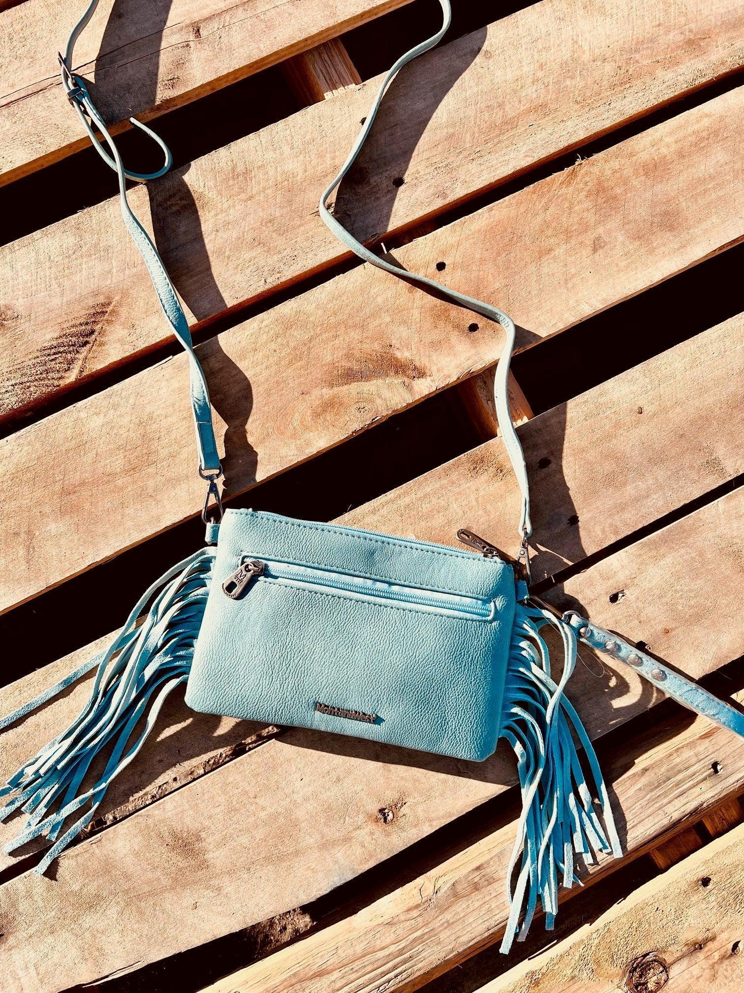 Montana West Turquoise Tooled Small Crossbody Product Image
