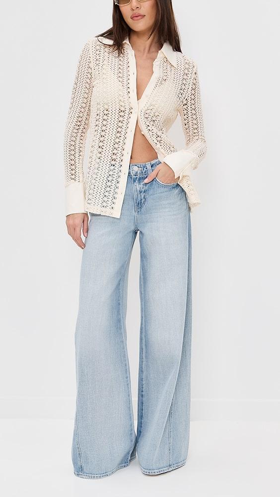 L'AGENCE Beau T-Seam Wide Leg Jeans | Shopbop Product Image