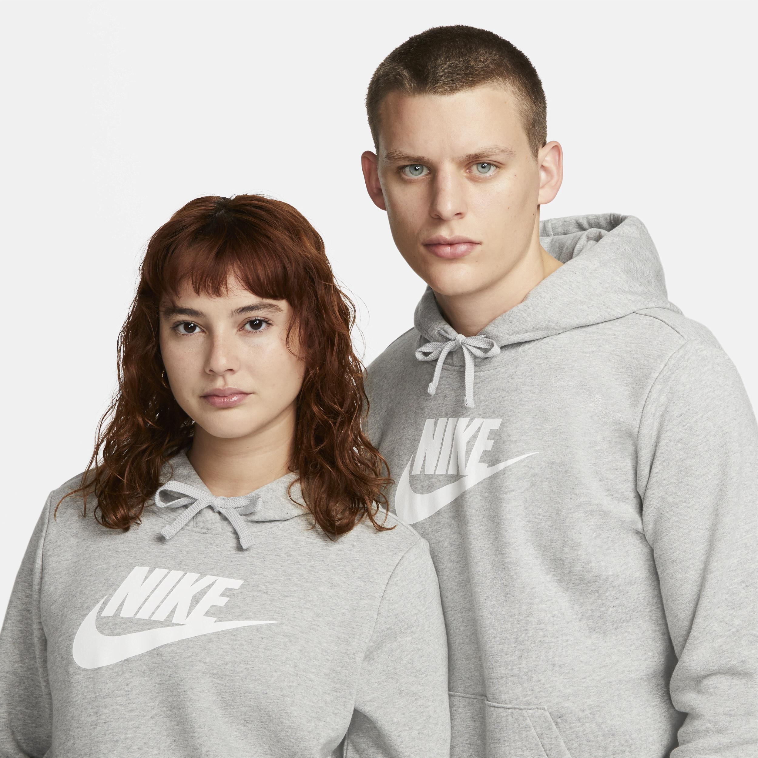 Women's Nike Sportswear Club Large Logo Fleece Hoodie, Size: Medium, Gray Grey Product Image