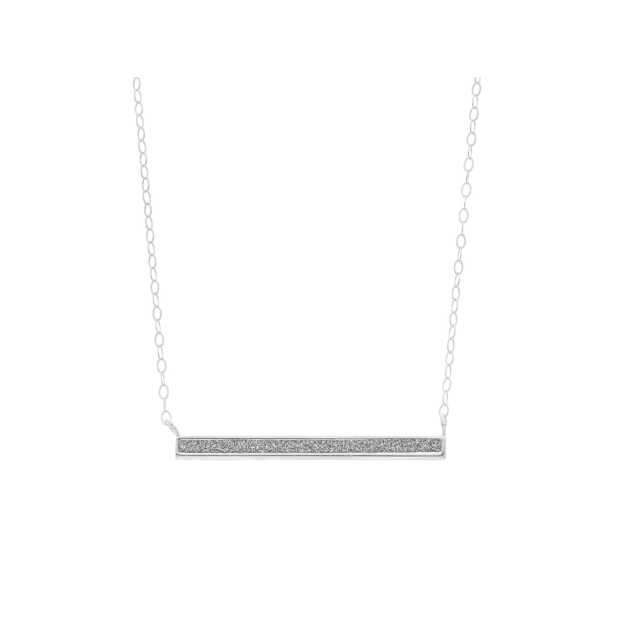 Aleure Precioso Sterling Silver Glitter Bar Necklace, Women's, Size: 18", Sterling Silver Silver Product Image