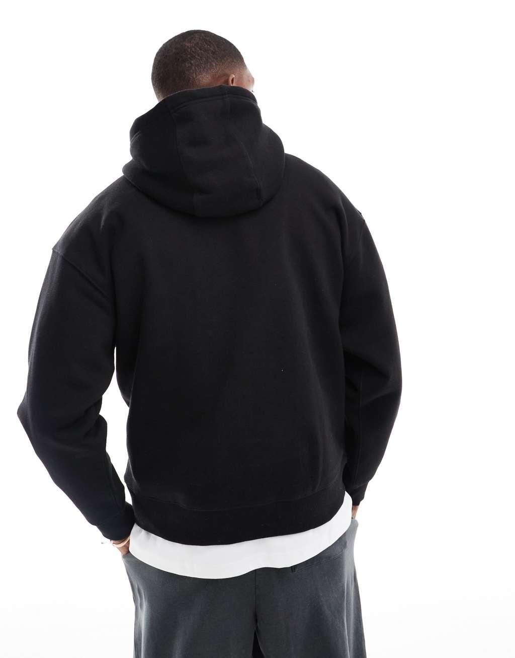 Pull&Bear basic hoodie in black  Product Image