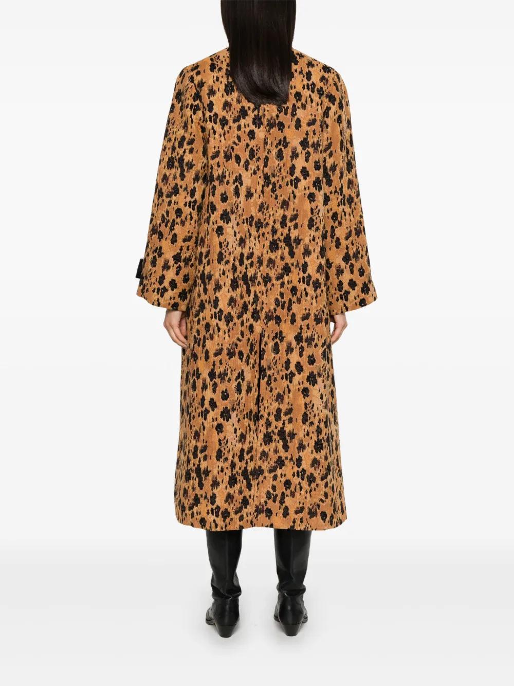 leopard-print jacquard coat Product Image