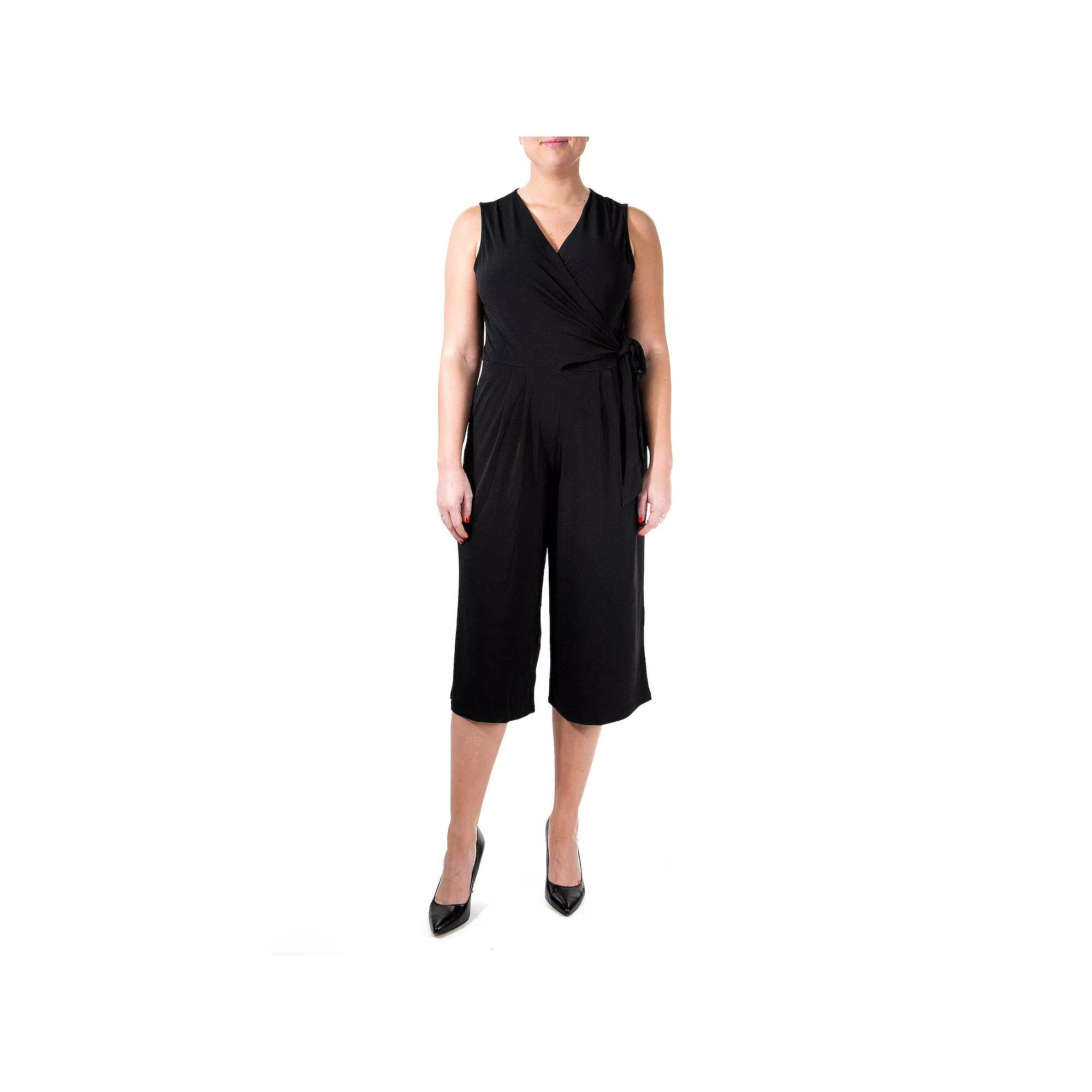 Women's Nina Leonard Wide-Leg Capri Jumpsuit, Size: XL, Blush Product Image