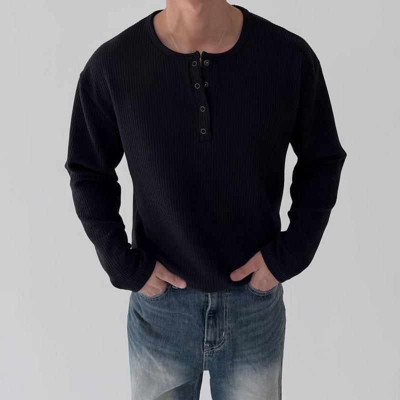 RT No. 13015 KNIT HENRY COLLAR LONGSLEEVE Product Image