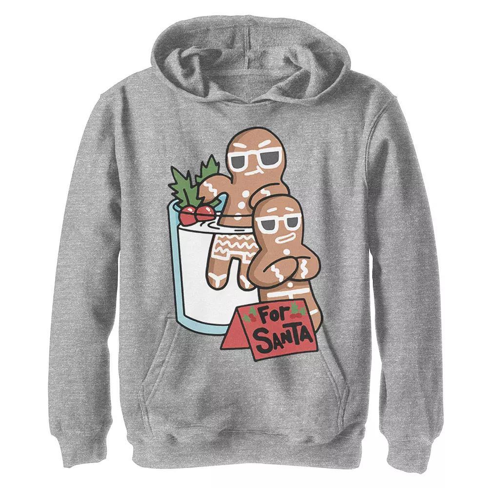 Boys 8-20 For Santa Gingerbread Men Milk Dip Chillin Hoodie, Boy's, Size: Large, Athletic Grey Product Image